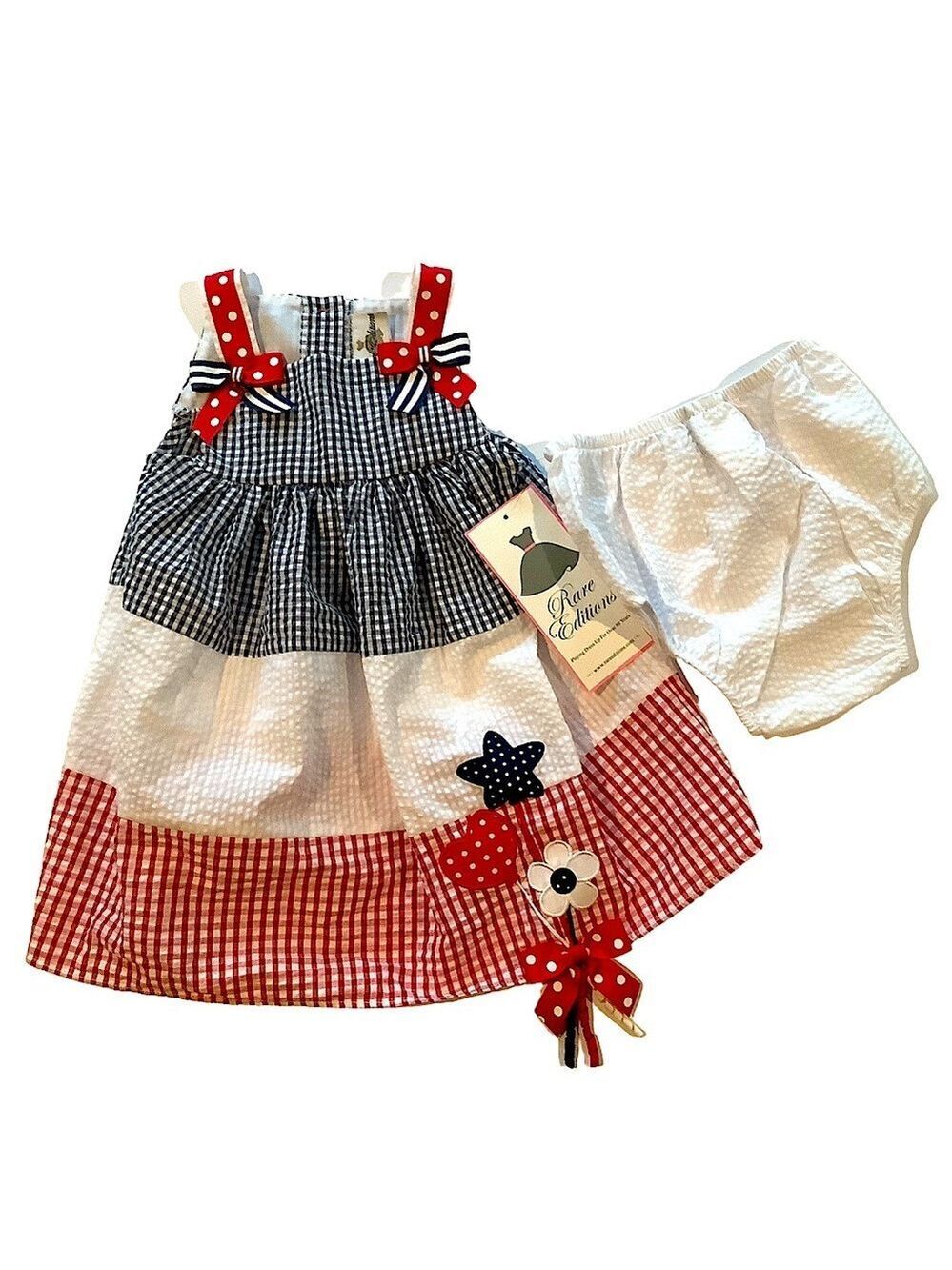 Rare Editions 2 Piece Patriotic Dress 24 Months New